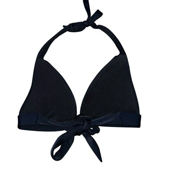 VICTORIA SECRET Black Essential Push Up Halter Bikini Top Size B Cup - Picture 2 of 8